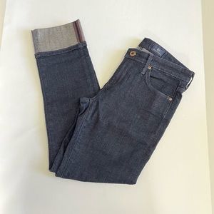 AG Adriano Goldschmied The Stevie Cuff Slim Straight Jeans 27 Blue Dark Wash